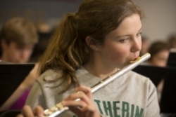 SDS student playing flute